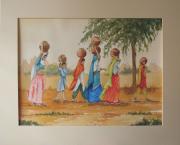 Indian ladies carrying pots